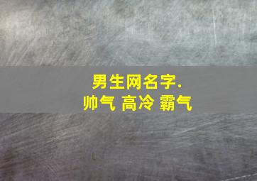 男生网名字. 帅气 高冷 霸气